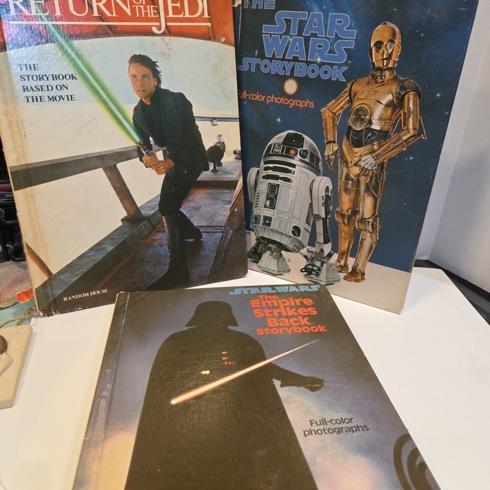 3 Star Wars The Return of Jedi 1983 Hard&‎ Empire Strikes Back Storybook Read!
